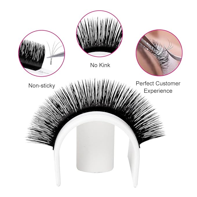 Eyelash Extension L Curl Mix Easy Blooming Lash Extensions Rapid Volume Lash Extensions Self Fanning Eyelash Extensions .03 .05 .07 (0.05-L, 8-14mm)