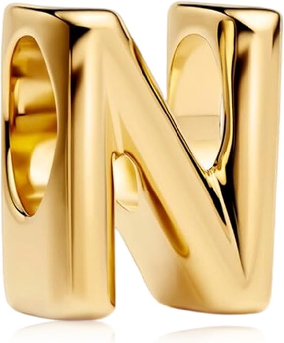 S925 A-Z 14K Gold Plated Initial Letter Alphabet Charms for Pandora Bracelets and Necklaces Women, Gifts for Couple Family Friend on Birthday Anniversary Christmas Mothers Valentine's Day Grad
