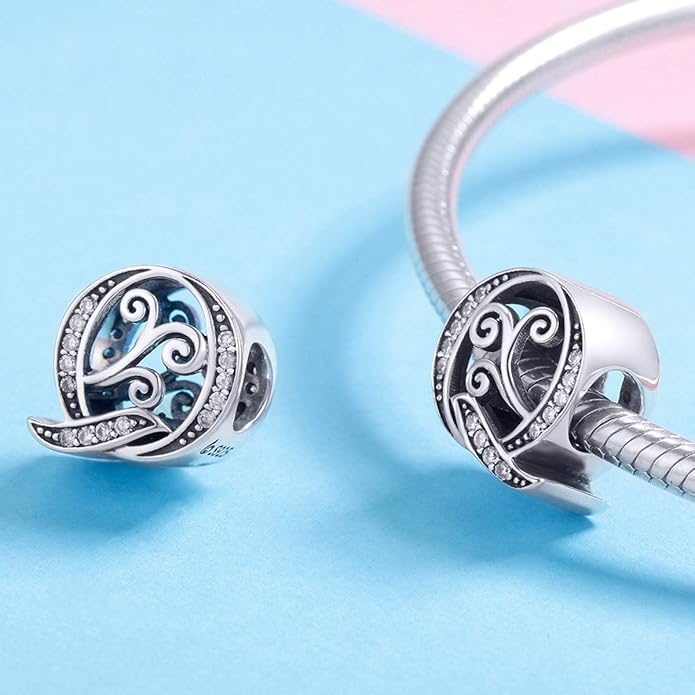 925 Sterling Silver Letter Charms for Pandora Bracelets Alphabet Initial Charms Beads Birthday Christmas Jewelry Gift for Women