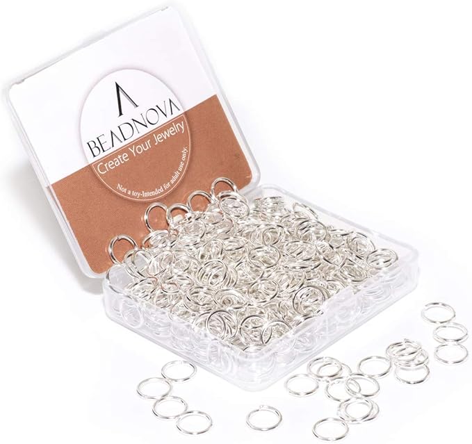 BEADNOVA 10mm Jump Rings Silver Jewelry Jump Rings for Jewelry Making Accessories Findings for Keychains (300Pcs)