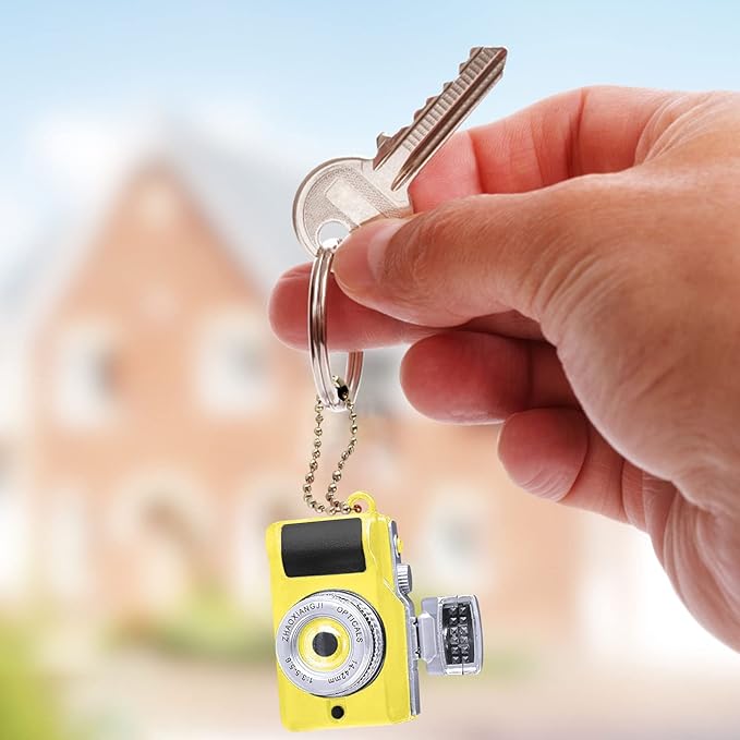 Jowxsx Mini Camera Keychain Key Ring Toy with Flashlight Sound Bag Phone Pendant,Car Keychain Accessories for Women Men