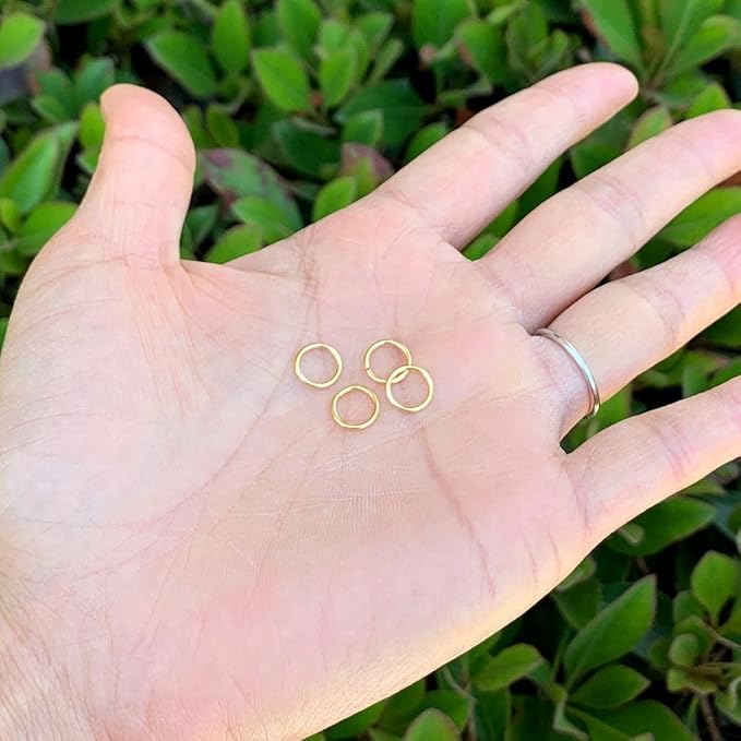 200pcs 8mm (0.3 Inch) Open Jump Ring O Ring Connector (Wire 0.8mm/20 Gauge) 18K Yellow Gold Plated Brass for DIY Craft Jewelry Making CF84-8