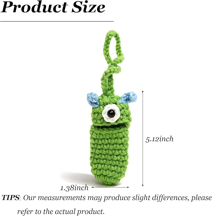 Angyape Cute Lip Balm Holder Keychain Lipstick Chapstick Holder Keychain Crochetr Pig Bag Charms Purse Charms Gifts for Women