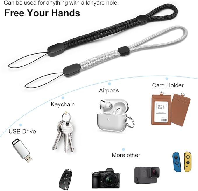 Phone Lanyard Wrist Strap, 5 Pack Adjustable Wrist Lanyard for Around The Hand With Tether Tabs Compatible with iPhone and Most Cell Phone