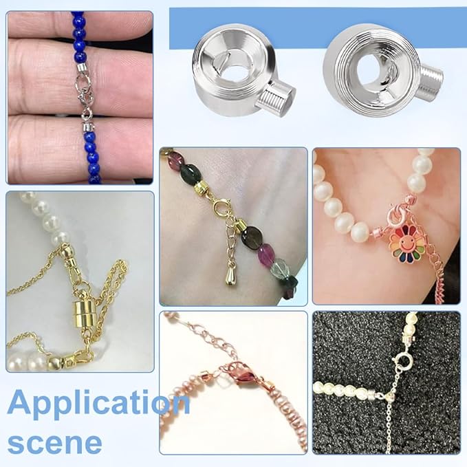 PH PandaHall 60PCS Stopper Crimp Beads, 925 Sterling Silver Plated Spacer Beads Metal Brass Crimp Bead Positioning Flat Round Bead for DIY Bracelet Necklace Jewelry Making Accessories