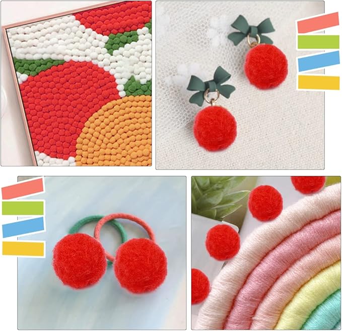 MORFEN 150 Pieces Pom Poms, 1 Inch Red Pom Poms for Crafts, Fuzzy Pompom Puff Balls, Small Pom Pom Balls for Crafts Projects, DIY Arts, Home Decorations Craft Supplies