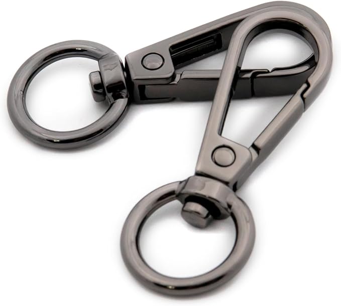 Swivel Hooks with D Ring, 10 PCS Purses Push Gate Lobster Clasps Fashion Clips Purse Making (Gunmetal)