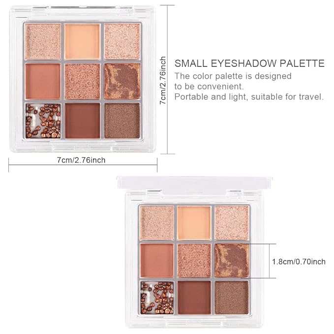 AMY'S DIARY Dark Brown EyeShadow Palette, Copper Eyeshadow glitter brown matte Shimmer Makeup,Hazel Eyes Eyeshadow Palette,smokey eye eyeshadow palette waterproof Long Lasting