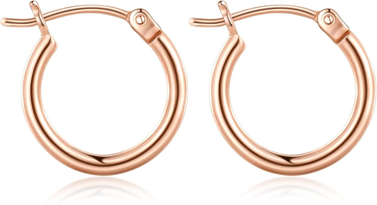 Gacimy Gold Hoop Earrings for Women 14K Real Gold Plated Hoops with 925 Sterling Silver Post