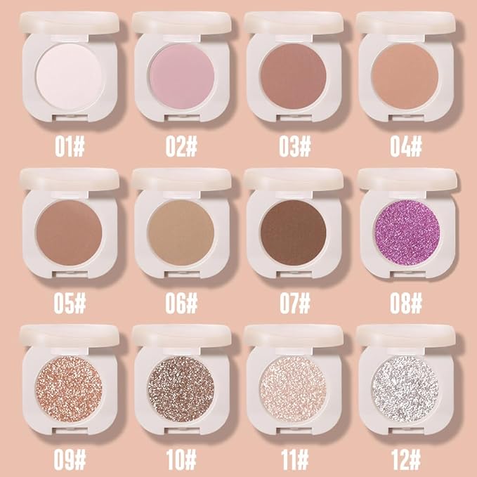 Matte Eyeshadow Monochrome, Rice Brown Eye Shadow Makeup, Neutral Matte Pressed Powder, Single Vegan Eyeshadow, Highly Pigmented Natural Eyeshadow Palette,Single Long Lasting Deep Nature Eye Make 06#