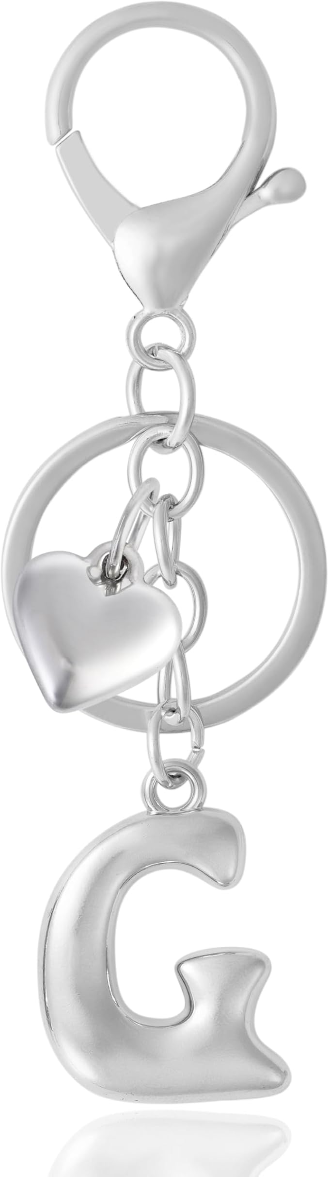 Heart Bubble Letter Keychain for Women, Girls - Cute Keychain with Initial - Alphabet Keychain for Bag Charm, Handbag