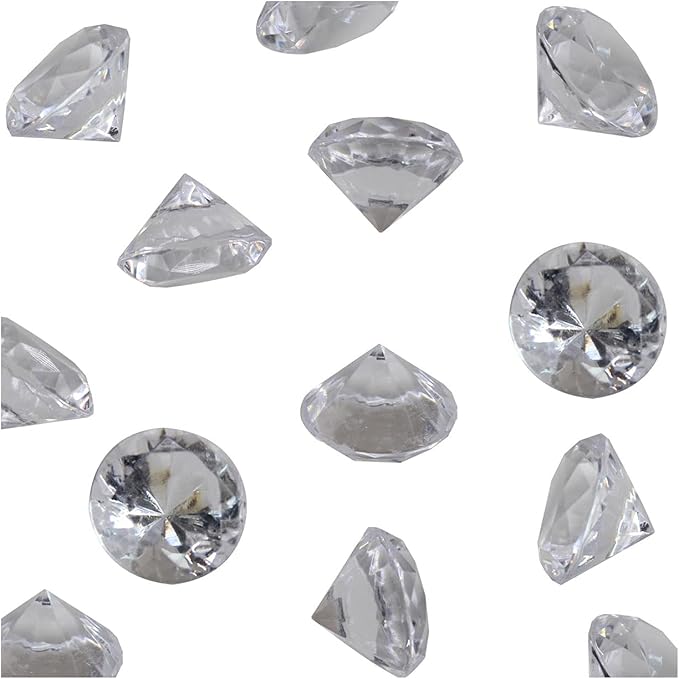 WELMATCH Clear Acrylic Diamond Vase Fillers 2 Pounds - 500 pcs 3/4 Inch Wedding Party Event Banquet Birthday Decoration Crystals Gem Table Scatters (Clear 500 pcs)