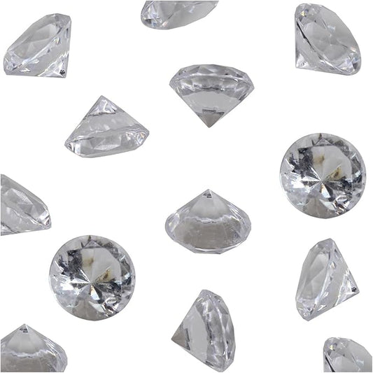 WELMATCH Clear Acrylic Diamond Vase Fillers 2 Pounds - 500 pcs 3/4 Inch Wedding Party Event Banquet Birthday Decoration Crystals Gem Table Scatters (Clear 500 pcs)