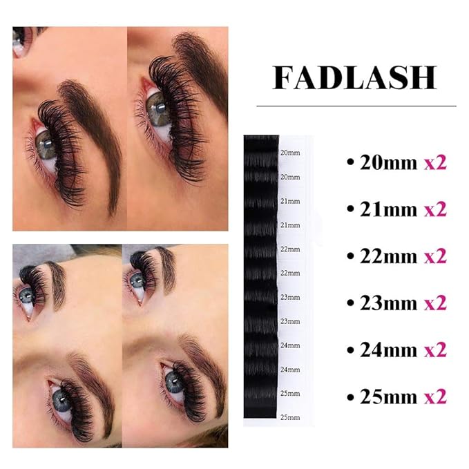 Lash Extension Easy Fan 0.03-0.10mm C D CC DD L Curl 8-30mm Length Volume Lash Extensions Self Fanning Eyelash Extensions Russian Lashes (0.03-CC, 20-25mm Mix)