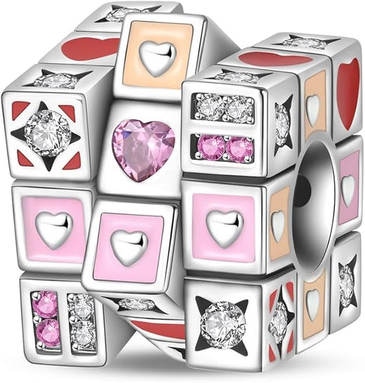 HONGRUI 925 Sterling Silver Charm for Bracelets Necklace Fashion Heart Bow Flower Family Butterfly Pendant Bead Charm for Women Festival jewelry gifts
