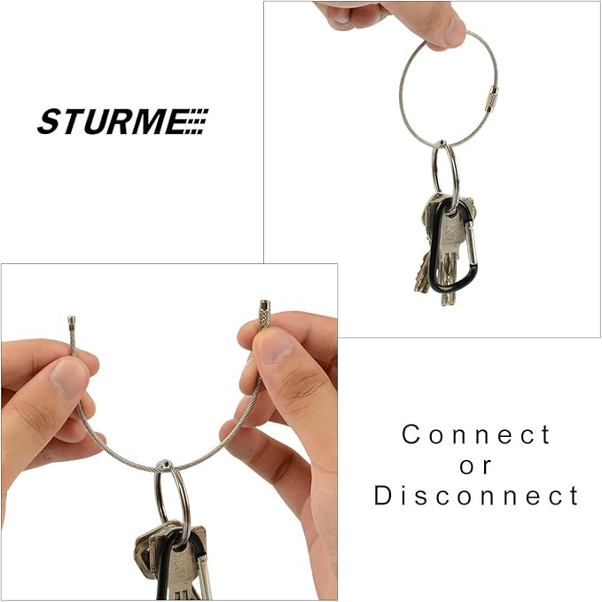 STURME 2" Aluminum D Ring Carabiners Clip D Shape Spring Loaded Gate Small Keychain Carabiner Clip Set Outdoor Camping Mini Lock Snap Hooks Spring Link Key Chain Durable Improved 24 PCS