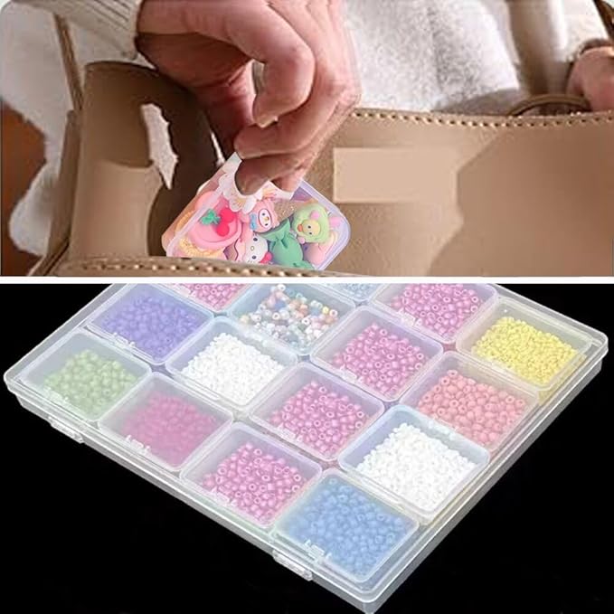 68pcs Bead Storage Containers, Bead Organizer Boxes And Craft Storage Boxes For Bracelet Making DIY Jewelry Craft Nails, Bracelets, Jewelry, Diamonds, Clay Beads, (4 Pack 1.93x1.65x0.95inch)