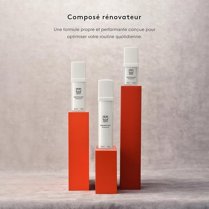 U Beauty Resurfacing Compound Serum - Renew & Illuminate Face Serum - Advanced 8-in-1 Formula with Vitamin C, Retinol, Hyaluronic Acid, & Peptides - Targets Fine Lines, Pores- 1.0 fl.oz