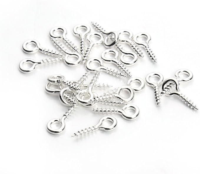 Metal Screw Eye Pins Hooks 4X10mm Heavy Duty Screw Eye Pins for DIY Jewelry Making Red Copper Plated Eye Bolt Arts & Crafts Project 200 Pcs/lot