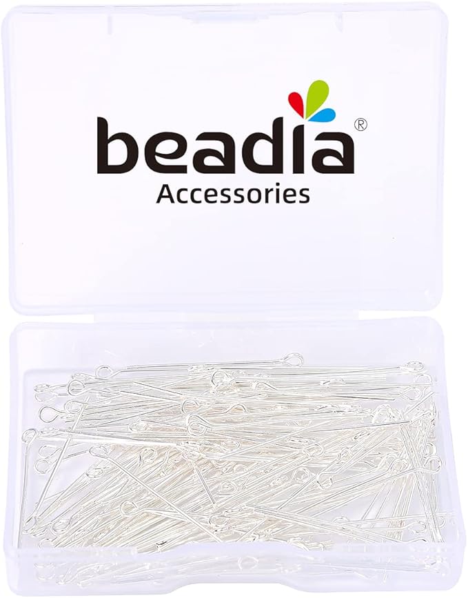 Silver Plated Open Eye Pins Non Tarnish 30mm 150pcs for Jewelry Making Findings