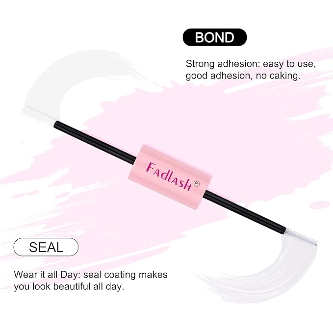 FADLASH Lash Bond and Seal 10ml Individual Lashes Glue and Seal Super Strong Hold DIY Lash Extension Kit Hold 48-72 Hours Waterproof Cluster Lash Glue Eyelash Extension Kit