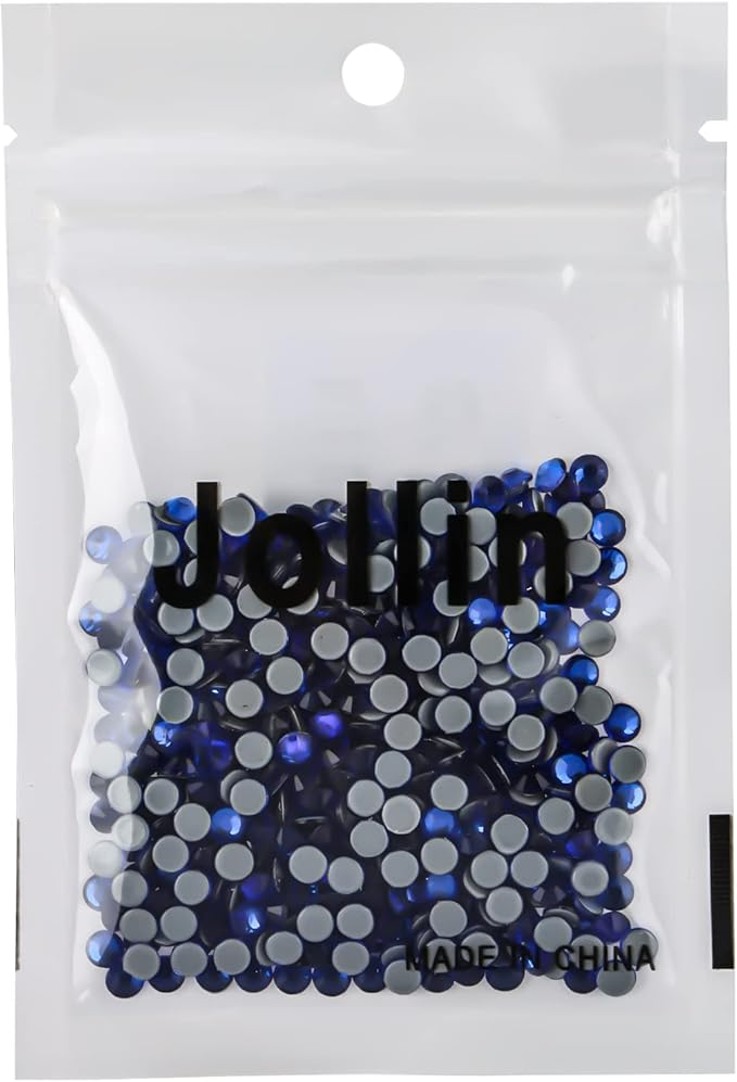 Jollin Hot Fix Crystal Flatback Rhinestones Glass Diamantes Gems 4.0mm(16ss 576pcs, Sapphire)