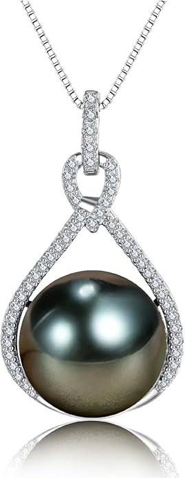 Gifts for Wife Birthday Wedding Anniversary-Black Tahitian Pearl Necklaces-Mothers Day Gifts for Mom Wife Women Jewelry Gift, Birthday Christmas Valentine's Day for Her
