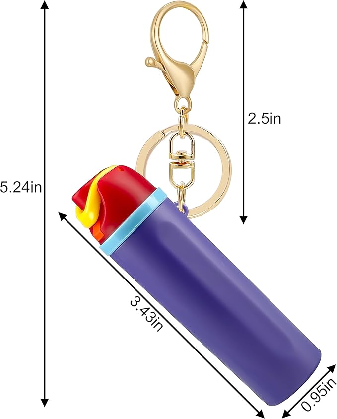 Mini Trendy Bottle Keychain Accessories Compatible with Owala Water Cute Tumbler Cup Chapstick Lip Balm Holder Charms