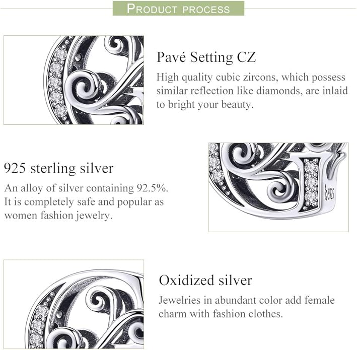 925 Sterling Silver Letter Charms for Pandora Bracelets Alphabet Initial Charms Beads Birthday Christmas Jewelry Gift for Women