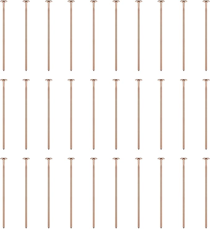 HARFINGTON 100pcs Flat Head Pins 0.79" 20mm Needles Bulk for Earring Pendant Necklace Bracelet Charm Jewelry Making Findings DIY Craft, Rose Gold