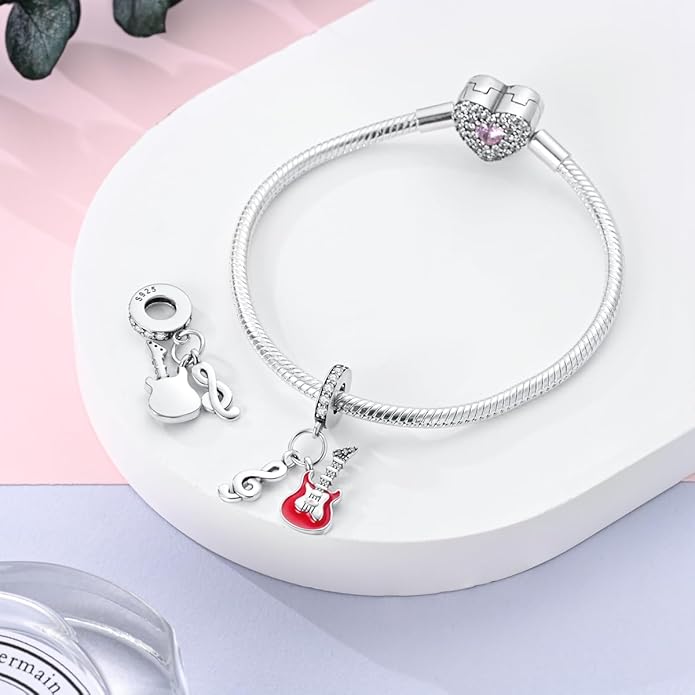 NARMO Charms for Bracelets 925 Sterling Silver Star Dangle Charms Car Keys Lipstick Dangle Charm Beads for Women Bracelets Necklace