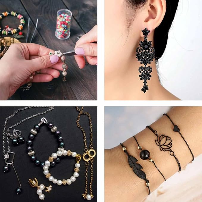 1100Pcs Open Jump Rings, Black Jump Rings Set 304 Stainless-Steel O Ring Connectors Open Ring for Bracelet Earrings Necklace Jewelry Making (4/5/6/7/8/10mm)…