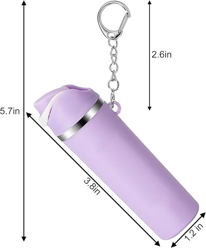 Mini Trendy Bottle Keychain Accessories Compatible with Owala Water Cute Tumbler Cup Chapstick Lip Balm Holder Charms