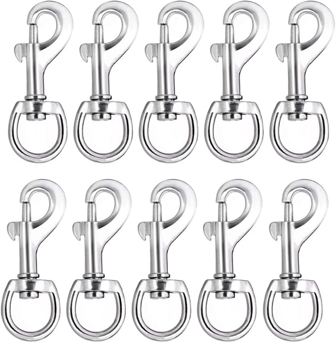 Lucky Goddness 20pcs Swivel Snap Hooks for Dog Leash Collar Linking, Metal Heavy Duty Eye Lobster Claw Clasp Multipurpose- Perfect for Pet Buckle Key Chain Purse Bag Making Handmade Crafts DIY Project