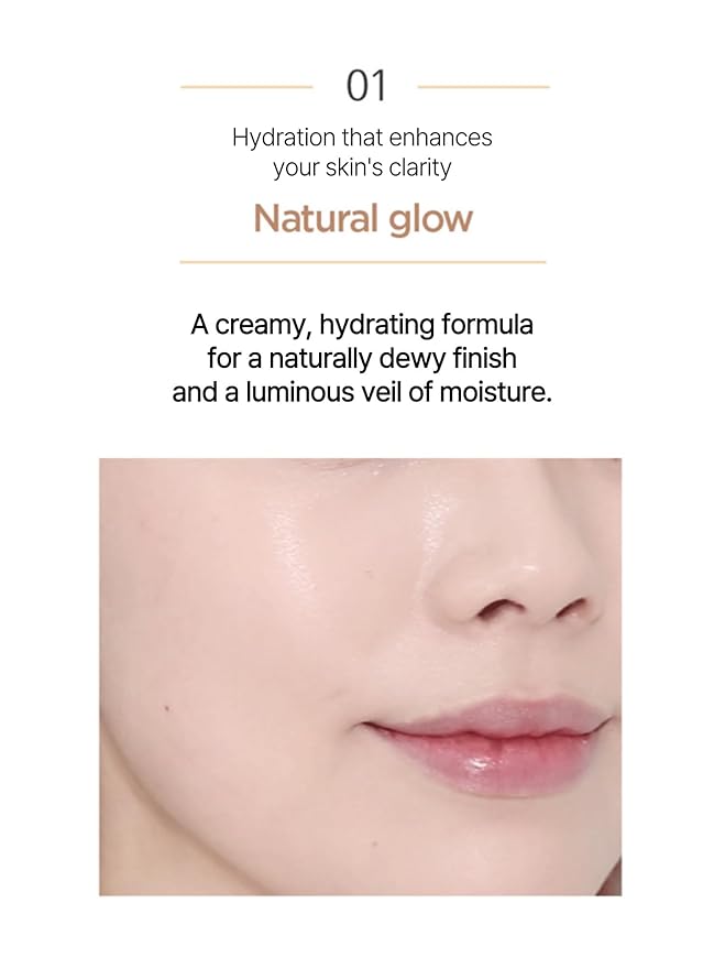 JUNG SAEM MOOL Essential Skin Nuder Cushion 10N Shell Cream 0.49 Fl Oz, No Refill, Natural Radiant Finish Cushion Foundation with Buildable Coverage, Lightweight Texture, Korean Foundation Makeup