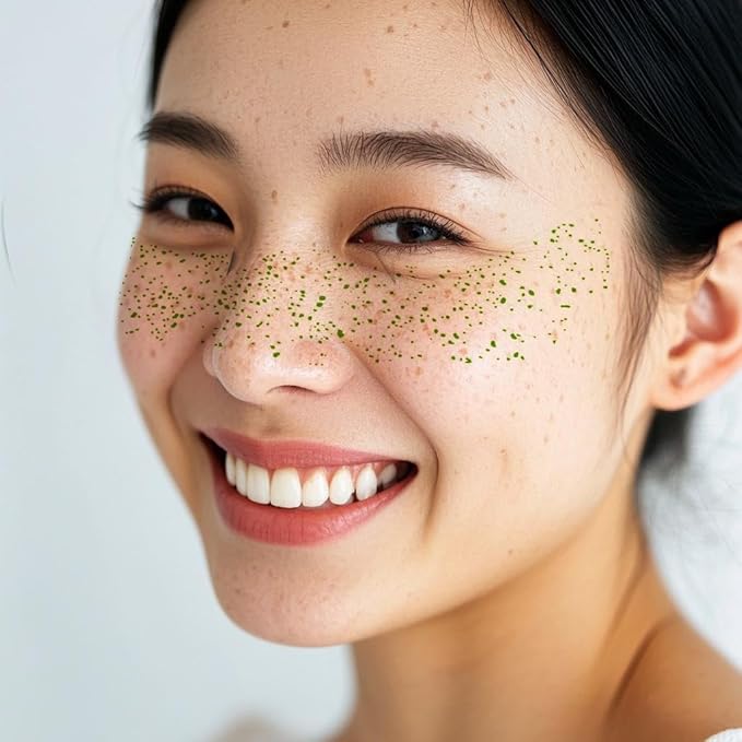 Glow in The Dark Face Makeup Patches Glitter Freckles Face Tattoo Glitter Freckles Sparkle Makeup Patches Dot Face Glitter Speckles Patches for Women
