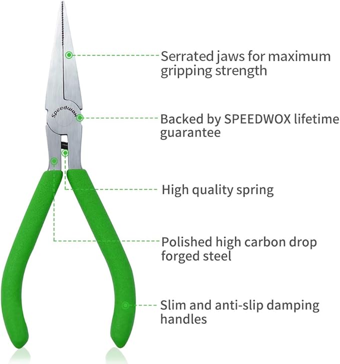 SPEEDWOX Mini Flat Nose Pliers Thin 5 Inches Small Duck Bill Pliers Fine Needle Nose Pliers Micro Chain Nose Pliers Precision Jewelry Making Hand Tools Professional Beading Hobby Work Craft