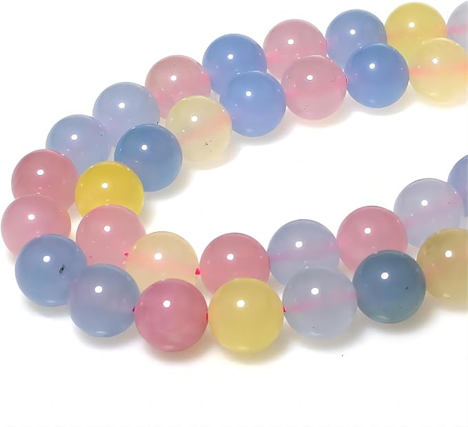 MJDCB Stone Beads 4mm 85pcs Round Morganite Color Jade Loose Gemstone Bead Charms for Jewelry Making Bracelet Necklace Earring Pendant