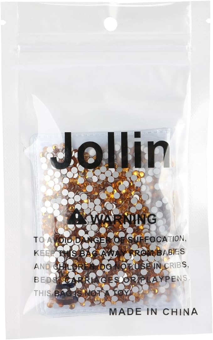 Jollin Glue Fix Crystal Flatback Rhinestones Glass Diamantes Gems for Nail Art Crafts Decorations Clothes Shoes(ss10 2880pcs, Topaz)