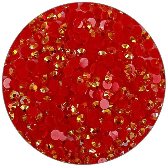 1500 Pieces SS16 4mm Flatback Rhinestones Clear Glasses Round Gems AB Crystals for Nail Art DIY Crafts Clothes Glitter Stones （Red）