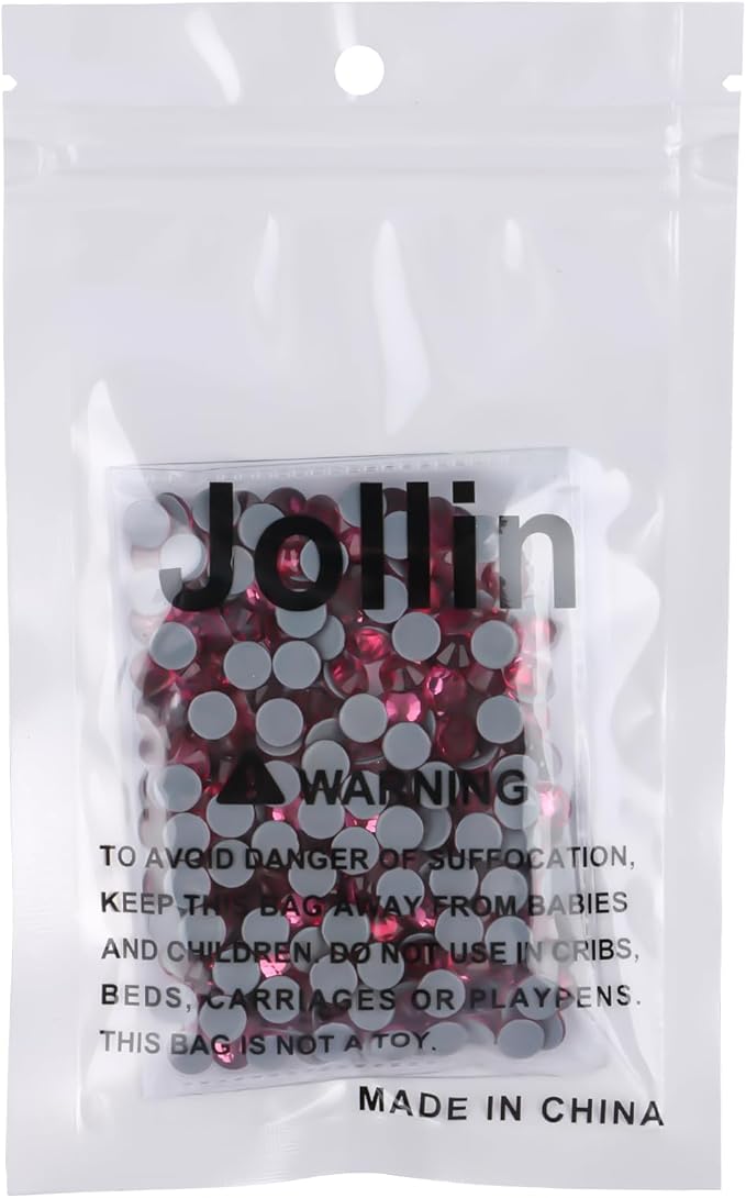 Jollin Hot Fix Crystal Flatback Rhinestones Glass Diamantes Gems 6.4mm(30ss 288pcs, Rose)