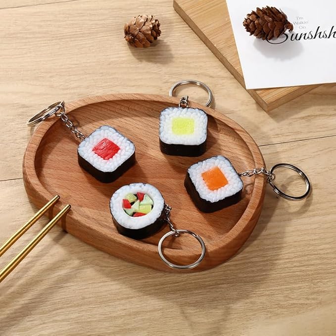 HSYHERE Men Women Creative Interesting Novelty Stylish Mini Simulated Food Orange Shrimp Keychain Key-ring Pendant