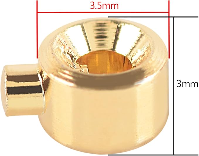 KONMAY 30pcs Stopper Crimp Beads for Bracelets and Necklaces, 18K Gold Plated Golden 3.2mm Locker Seperator Beads, Positioning Spacer Beads for Jewelry Making
