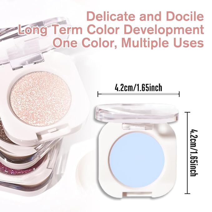 Single Matte Eye Shadow Palette Makeup, Light Blue Matte Eyeshadow for Women, Monochrome Eye Shadow Makeup, Pigmented Waterproof Sombras Para Ojos, Vegan, Talc, Paraben & Cruelty Free, 22