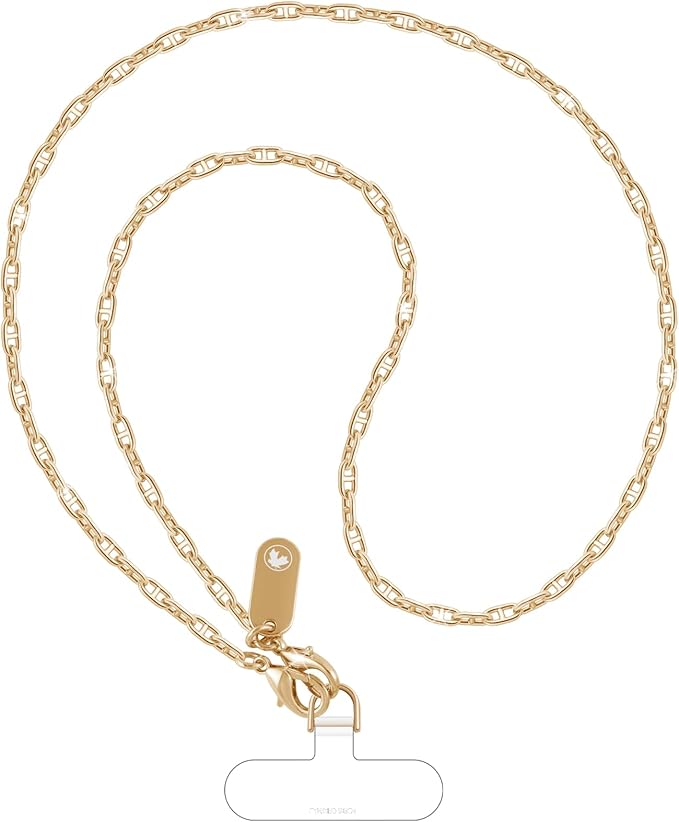 UKON Phone Chain Crossbody Cellphone Lanyard Fashion Phone Strap Lightweight Crossbody lanyard with 2xTPU Tether Tab for Women Shopping Traveling Party（gold）