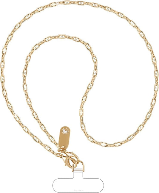 UKON Phone Chain Crossbody Cellphone Lanyard Fashion Phone Strap Lightweight Crossbody lanyard with 2xTPU Tether Tab for Women Shopping Traveling Party（gold）