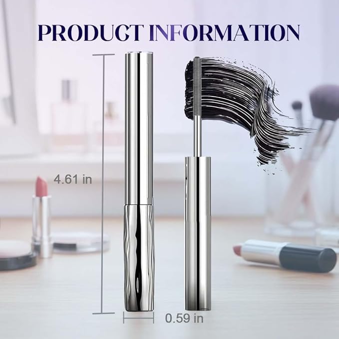 Iron Wand Mascara, 2026 New Tubular Eyelash Primer, 3D WaterproofLong Curling Mascara, Natural And Non-Smudged Eyelash Primer (Black)