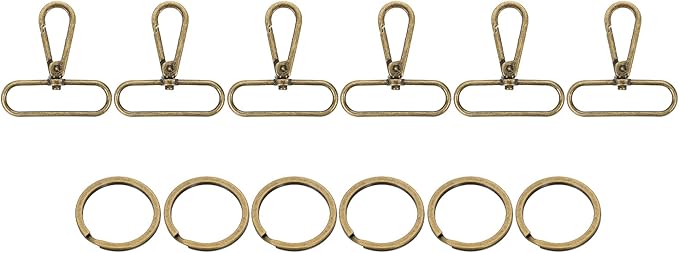 uxcell 12 Pcs Swivel Clasp Hook, 1.97" Purse Snap Clasps Detachable for Bag, Bronze