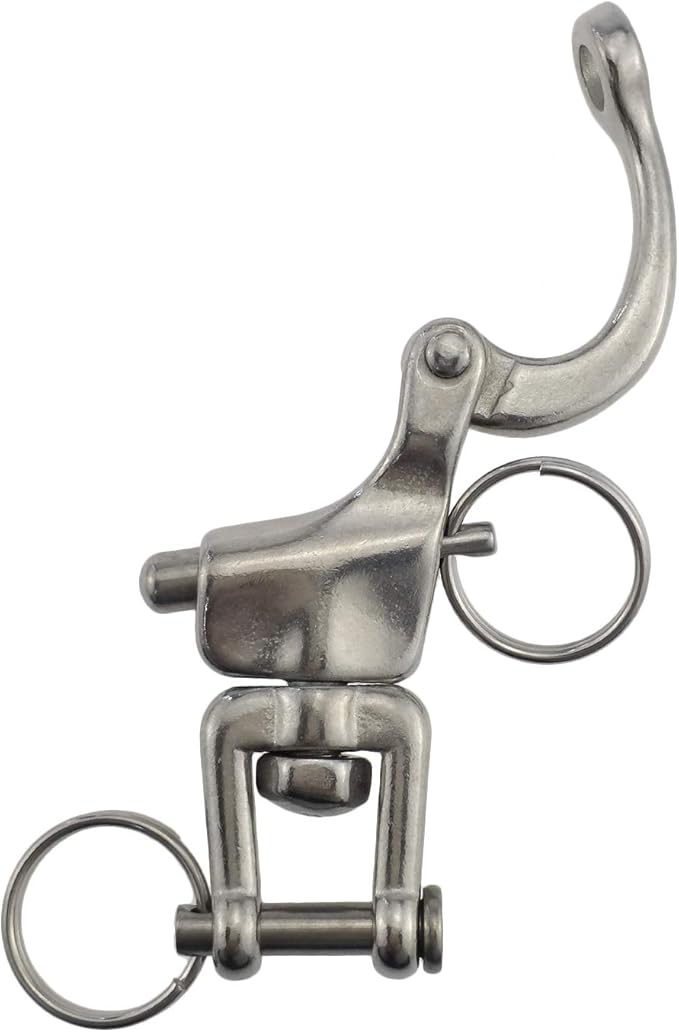 keehui Pair of 2-3/4inch Jaw Swivel Snap Shackle 316 Stainless Steel for Sailboat Spinnaker Halyard