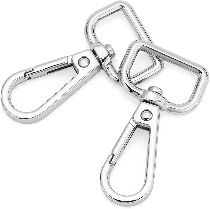 9 Pcs D Ring Swivel Lobster Claw Clasp Push Gate Snap Hooks Trigger Clips for DIY Crafts Keychain Purse Handbag Making,3/4 Inch Silver